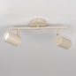 Foto 75331-8: Beige 2-lichts opbouwspot met ronde plafondplaat