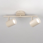 Foto 75331-9: Beige 2-lichts opbouwspot met ronde plafondplaat