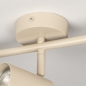 Foto 75332-10: Beige 3-lichts opbouwspot met ronde plafondplaat