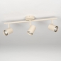 Foto 75332-3: Beige 3-lichts opbouwspot met ronde plafondplaat