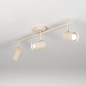 Foto 75332-5: Beige 3-lichts opbouwspot met ronde plafondplaat