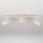 Foto 75332-6: Beige 3-lichts opbouwspot met ronde plafondplaat