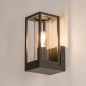 Foto 75367-5: Bruine buitenlamp met glas en open frame E27