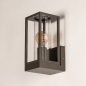 Foto 75367-6: Bruine buitenlamp met glas en open frame E27