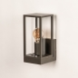 Foto 75367-7: Bruine buitenlamp met glas en open frame E27