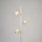 Foto 75376-2: Beige retro vloerlamp met drie bollen met gouden binnenkant G9 dimbaar