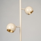 Foto 75376-7: Beige retro vloerlamp met drie bollen met gouden binnenkant G9 dimbaar