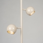 Foto 75376-8: Beige retro vloerlamp met drie bollen met gouden binnenkant G9 dimbaar