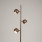 Foto 75377-2: Bruine vloerlamp met drie bollen met gouden binnenkant G9 dimbaar 