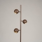 Foto 75377-4: Bruine vloerlamp met drie bollen met gouden binnenkant G9 dimbaar 