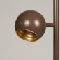 Foto 75377-5: Bruine vloerlamp met drie bollen met gouden binnenkant G9 dimbaar 