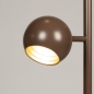 Foto 75377-6: Bruine vloerlamp met drie bollen met gouden binnenkant G9 dimbaar 