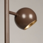 Foto 75377-7: Bruine vloerlamp met drie bollen met gouden binnenkant G9 dimbaar 