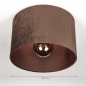 Foto 75397-1: Runder Lampenschirm aus braunem Samt 40 cm mit metallischer Innenseite
