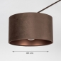 Foto 75397-5: Ronde lampenkap in bruin fluweel 40 cm met metallic binnenkant