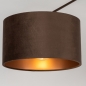 Foto 75397-6: Ronde lampenkap in bruin fluweel 40 cm met metallic binnenkant