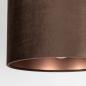 Foto 75398-4: Ronde lampenkap in bruin fluweel 25 cm met metallic binnenkant