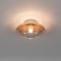 Foto 75436-2: Ronde, beige plafondlamp voorzien van champagne-kleurig glas