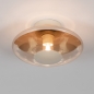 Foto 75436-3: Ronde, beige plafondlamp voorzien van champagne-kleurig glas