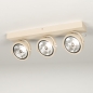 Foto 75440-2: Industriële 3-lichts plafondspots in het beige met grote spots