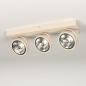 Foto 75440-3: Industriële 3-lichts plafondspots in het beige met grote spots