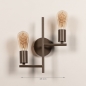 Foto 75451-1: Koffiebruine soft industrial wandlamp met twee E27 fittingen 