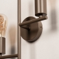 Foto 75451-10: Koffiebruine soft industrial wandlamp met twee E27 fittingen 
