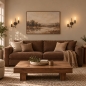 Foto 75451-11: Koffiebruine soft industrial wandlamp met twee E27 fittingen 