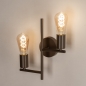 Foto 75451-3: Koffiebruine soft industrial wandlamp met twee E27 fittingen 