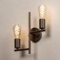 Foto 75451-6: Koffiebruine soft industrial wandlamp met twee E27 fittingen 