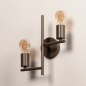 Foto 75451-7: Koffiebruine soft industrial wandlamp met twee E27 fittingen 