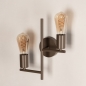 Foto 75451-8: Koffiebruine soft industrial wandlamp met twee E27 fittingen 