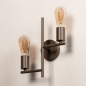 Foto 75451-9: Koffiebruine soft industrial wandlamp met twee E27 fittingen 