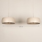 Foto 75471-1: Grote beige hanglamp met twee kappen