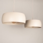 Foto 75471-10: Grote beige hanglamp met twee kappen
