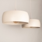 Foto 75471-11: Grote beige hanglamp met twee kappen