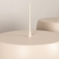 Foto 75471-14: Grote beige hanglamp met twee kappen
