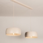 Foto 75471-2: Grote beige hanglamp met twee kappen