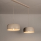 Foto 75471-3: Grote beige hanglamp met twee kappen