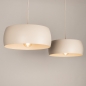 Foto 75471-4: Grote beige hanglamp met twee kappen
