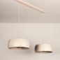 Foto 75471-9: Grote beige hanglamp met twee kappen