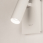 Foto 75500-7: Moderne wandlamp mat wit met schakelaar en verstelbare spot