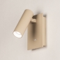 Foto 75502-4: Moderne wandlamp mat beige met schakelaar en verstelbare spot