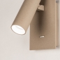 Foto 75503-7: Moderne wandlamp mat taupe met schakelaar en verstelbare spot