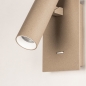 Foto 75503-8: Moderne wandlamp mat taupe met schakelaar en verstelbare spot