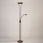 Foto 75514-6: Led uplighter met leeslamp in het koffiebruin en dimbaar met de dimmers op het armatuur