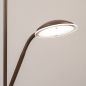 Foto 75514-8: Led uplighter met leeslamp in het koffiebruin en dimbaar met de dimmers op het armatuur