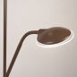 Foto 75514-9: Led uplighter met leeslamp in het koffiebruin en dimbaar met de dimmers op het armatuur