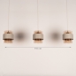 Foto 75521-1: Beige hanglamp voorzien van drie glazen kappen