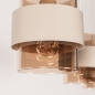 Foto 75521-12: Beige hanglamp voorzien van drie glazen kappen
